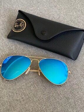 Ray-Ban 3025 Blue Aviator Sunglasses 58mm
